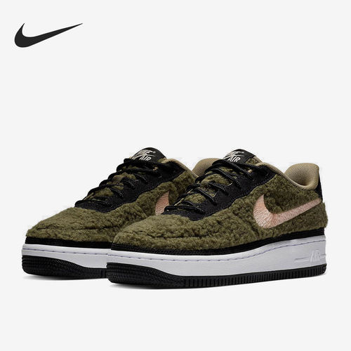 Nike耐克正品Air Force 1 Shearling大童低帮运动板鞋AV6673-300