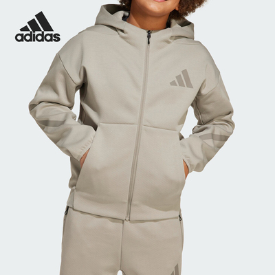 Adidas/阿迪达斯正品新款大童运动休闲连帽夹克外套JC7575