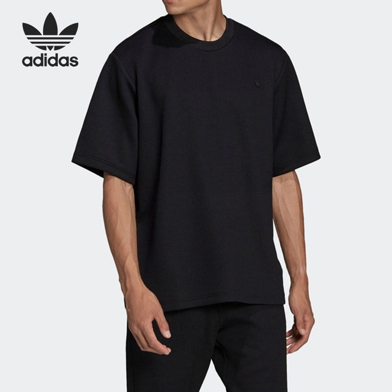 Adidas/阿迪达斯正品三叶草男子工装运动褶皱短袖T恤 HC4607