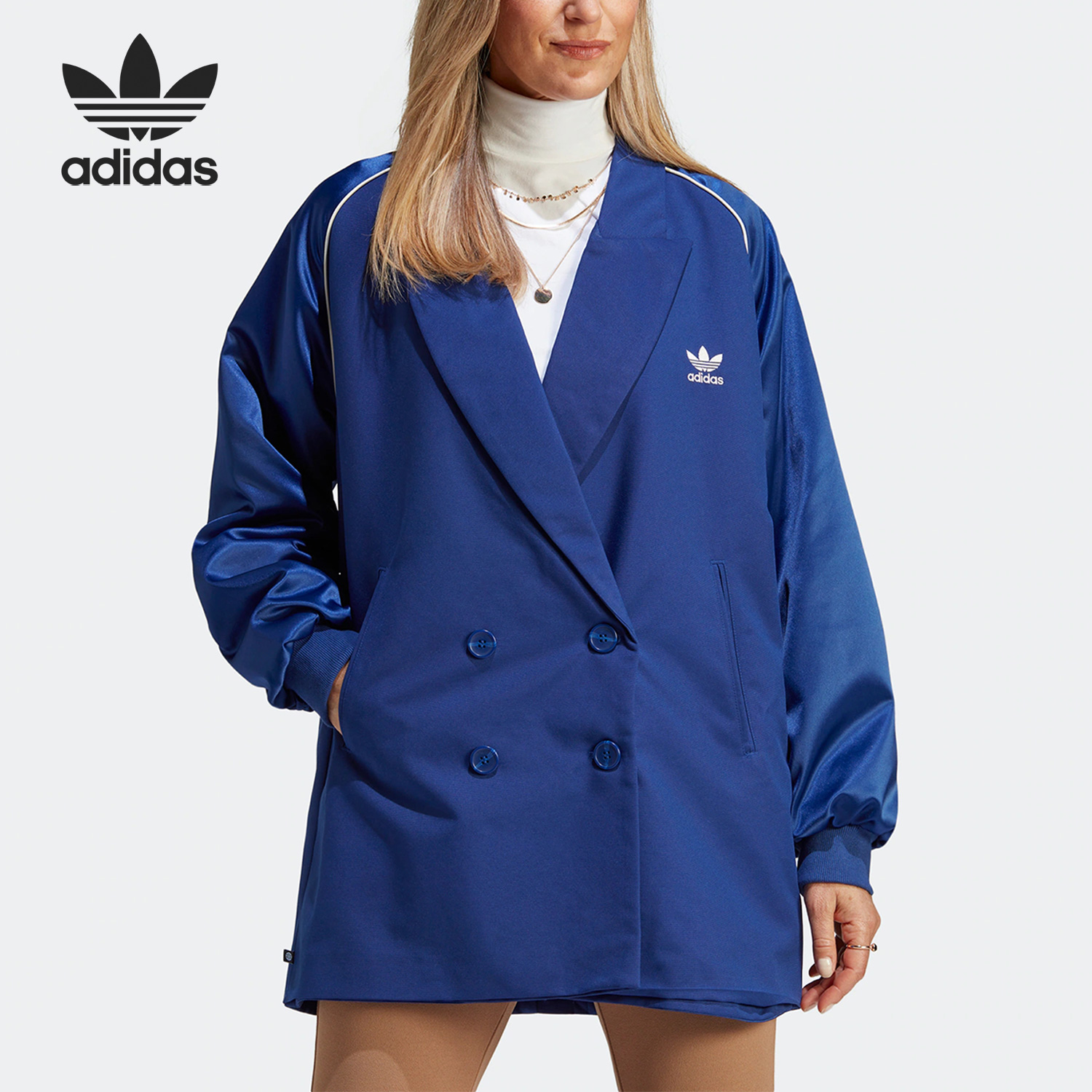 Adidas/阿迪达斯正品VARSITY BLAZER女子运动夹克外套 IC5216