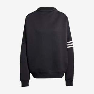 Adidas阿迪达斯Neuclassics女半高领套头落肩袖卫衣IW3430