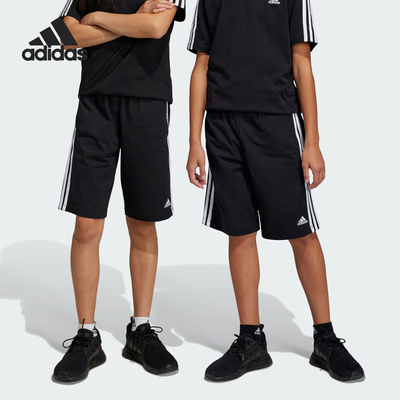 Adidas/阿迪达斯正品新款大童针织经典运动直筒短裤HY4714