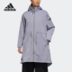 连帽防风夹克 Adidas FM9298 新款 中长款 阿迪达斯正品 女子当季