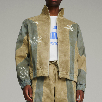 彪马男士复古拼接休闲拉链外套