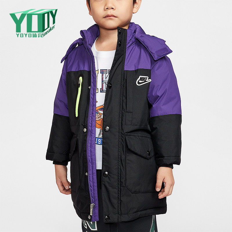 Nike/耐克正品冬季小童三防羽绒中长款经典运动夹克IQ9941-010