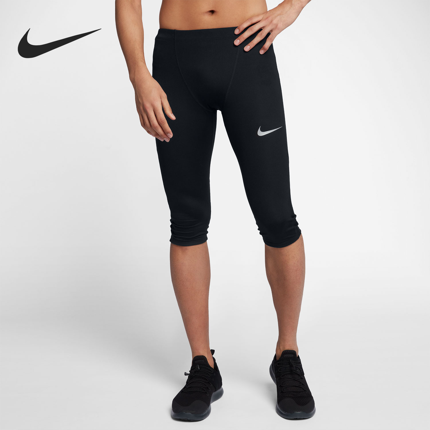 Nike/耐克正品年新款男子训练跑步紧身中裤七分裤 856885-010
