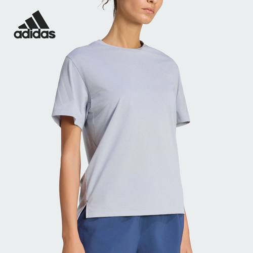 Adidas/阿迪达斯正品舒适女士透气运动跑步经典圆领T恤KF2699