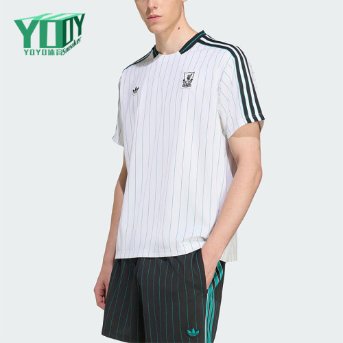 Adidas/阿迪达斯正品三叶草男女运动圆领套头透气足球短袖JW5466