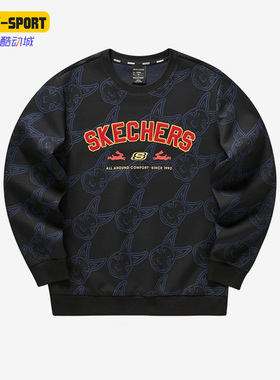 Skechers/斯凯奇正品新款男子运动休闲圆领套头卫衣L123M016-02PB