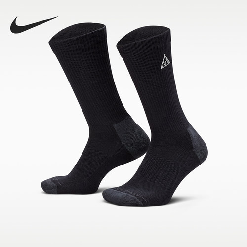 Nike/耐克正品ACG男女黑深烟灰色徒步柔软中筒袜IH8647-010