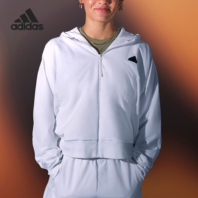 阿迪达斯女士梭织连帽夹克外套