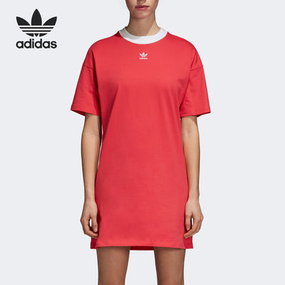 Adidas/阿迪达斯正品 三叶草女子运动针织短袖连衣裙DH3195