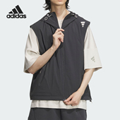 男士 新款 梭织运动宽松连帽马甲JL9962 阿迪达斯正品 Adidas
