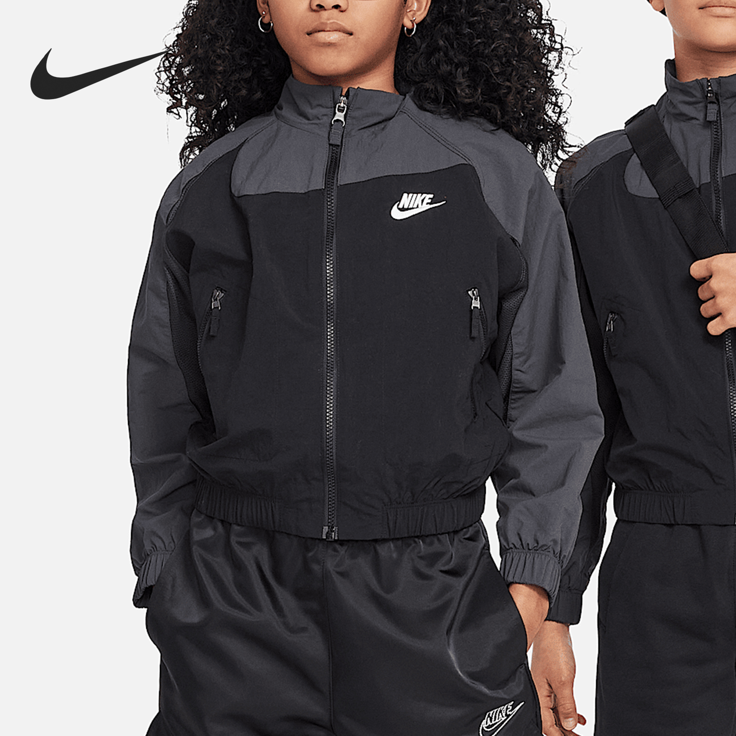 Nike/耐克正品2025新款大童梭织立领拉链夹克外套FN9134-010