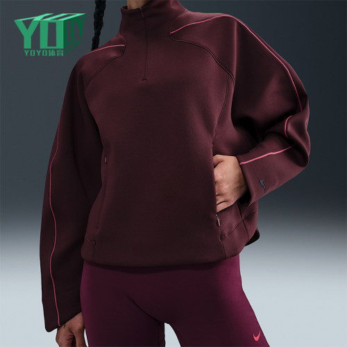 Nike/耐克正品女士徽标半拉链长袖宽松运动卫衣HV3576-652
