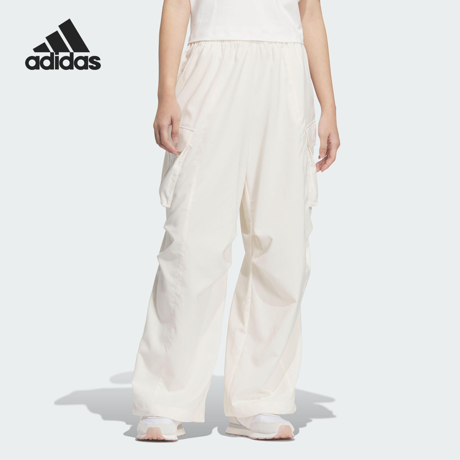 Adidas/阿迪达斯正品2025新款女士梭织休闲户外长裤JZ2334
