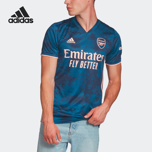 Adidas阿迪达斯正品阿森纳男款第二客场球迷版球衣足球GH6653