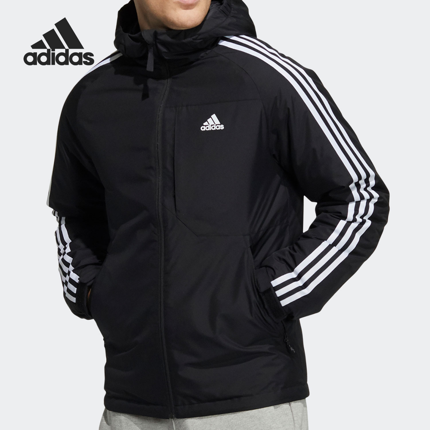 Adidas/阿迪达斯正品男子冬季户外运动保暖鸭绒羽绒服 H23080