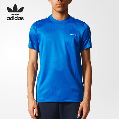 Adidas/阿迪达斯正品三叶草男士圆领波点印花运动针织T恤CF6114