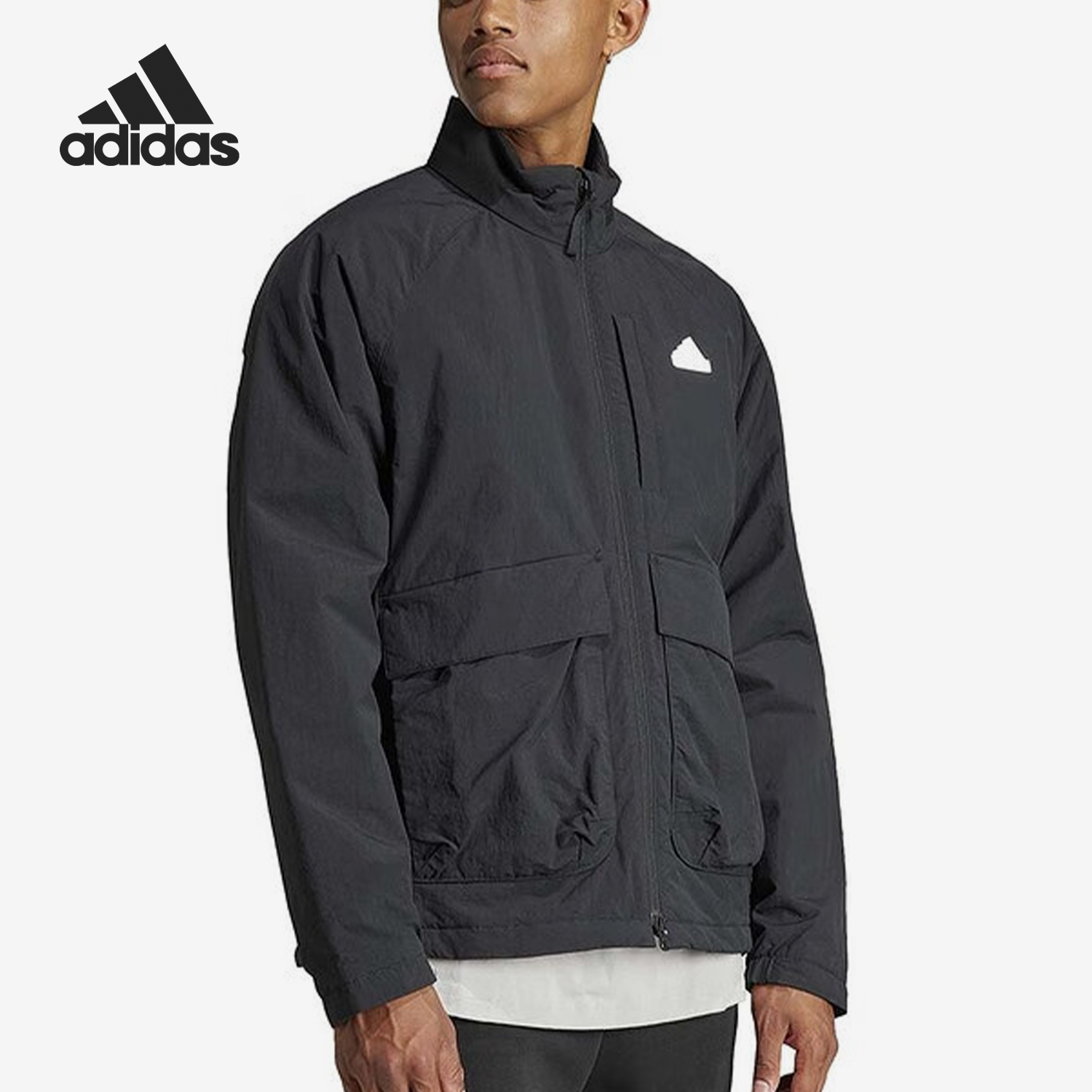 阿迪达斯男士防风保暖立领棉服