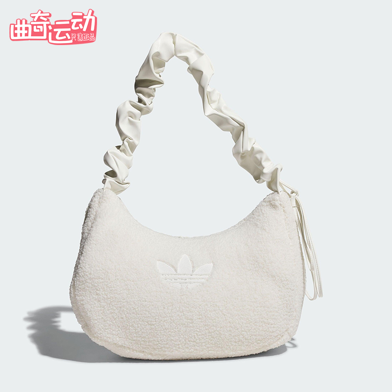 Adidas/阿迪达斯正品三叶草女士休闲仿羊羔绒经典运动拎包KS8838