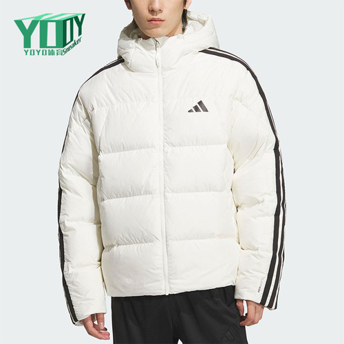 Adidas/阿迪达斯正品3S PUFF D JKT男士连帽保暖日常羽绒服KC2494