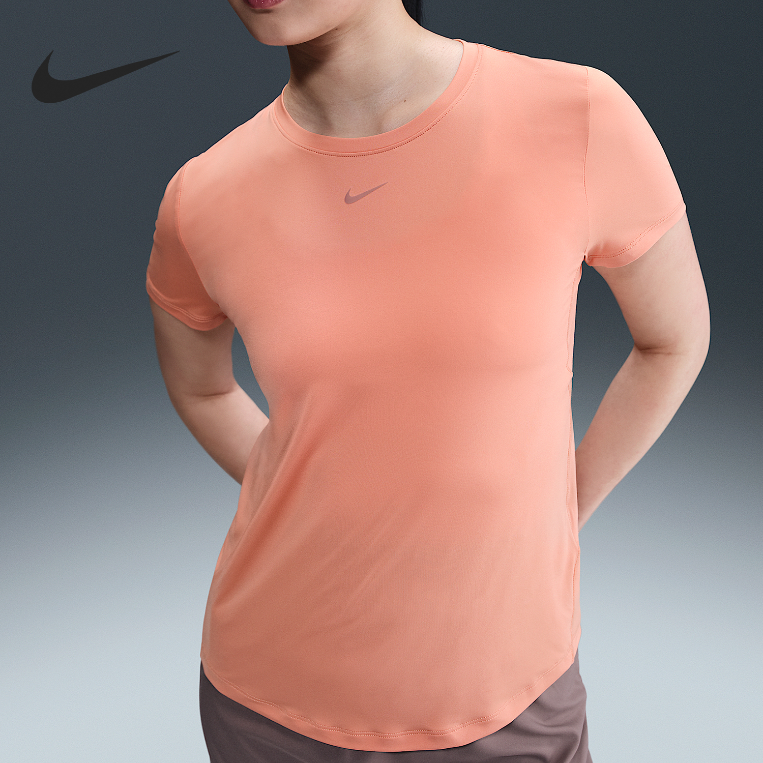 Nike/耐克正品Dri-FIT女士透气圆领跑步运动短袖FN2799-844