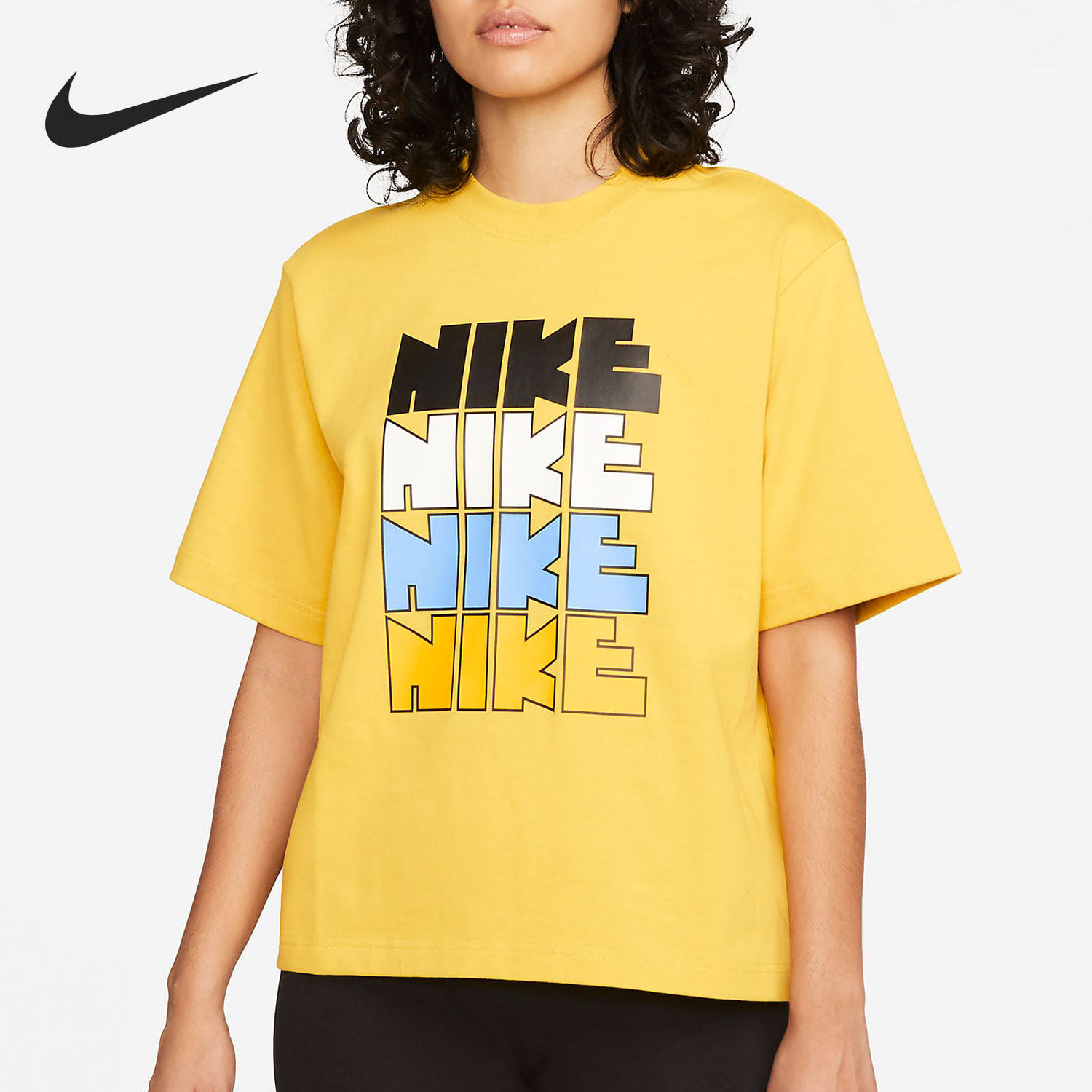 Nike/耐克正品当季新款彩色印花女子运动短袖T恤DQ5037-709
