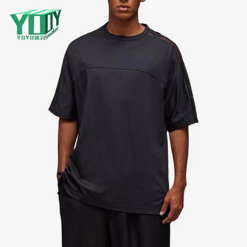 Adidas/阿迪达斯正品男士圆领休闲时尚条纹宽松短袖T恤JL8312
