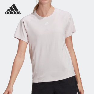 女子运动休闲健身短袖 Adidas 新款 夏季 T恤HC0575 阿迪达斯正品