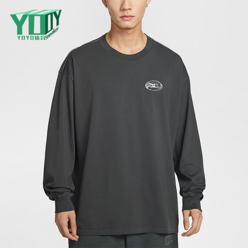 Nike/耐克正品男士印花套头简约时尚圆领长袖T恤IQ3770-070