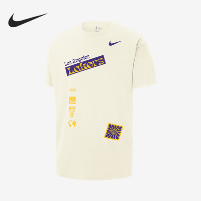 Nike/耐克正品2024新款洛杉矶湖人队男士短袖T恤FV9274-901