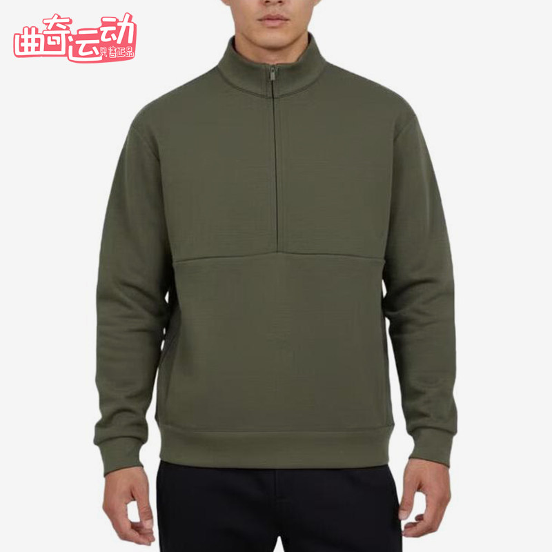 Nike/耐克正品新款男绿色纯色立领套头经典休闲卫衣HQ6954-325