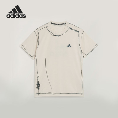 Adidas/阿迪达斯正品夏季男女宽松运动休闲针织跑步T恤KQ7840