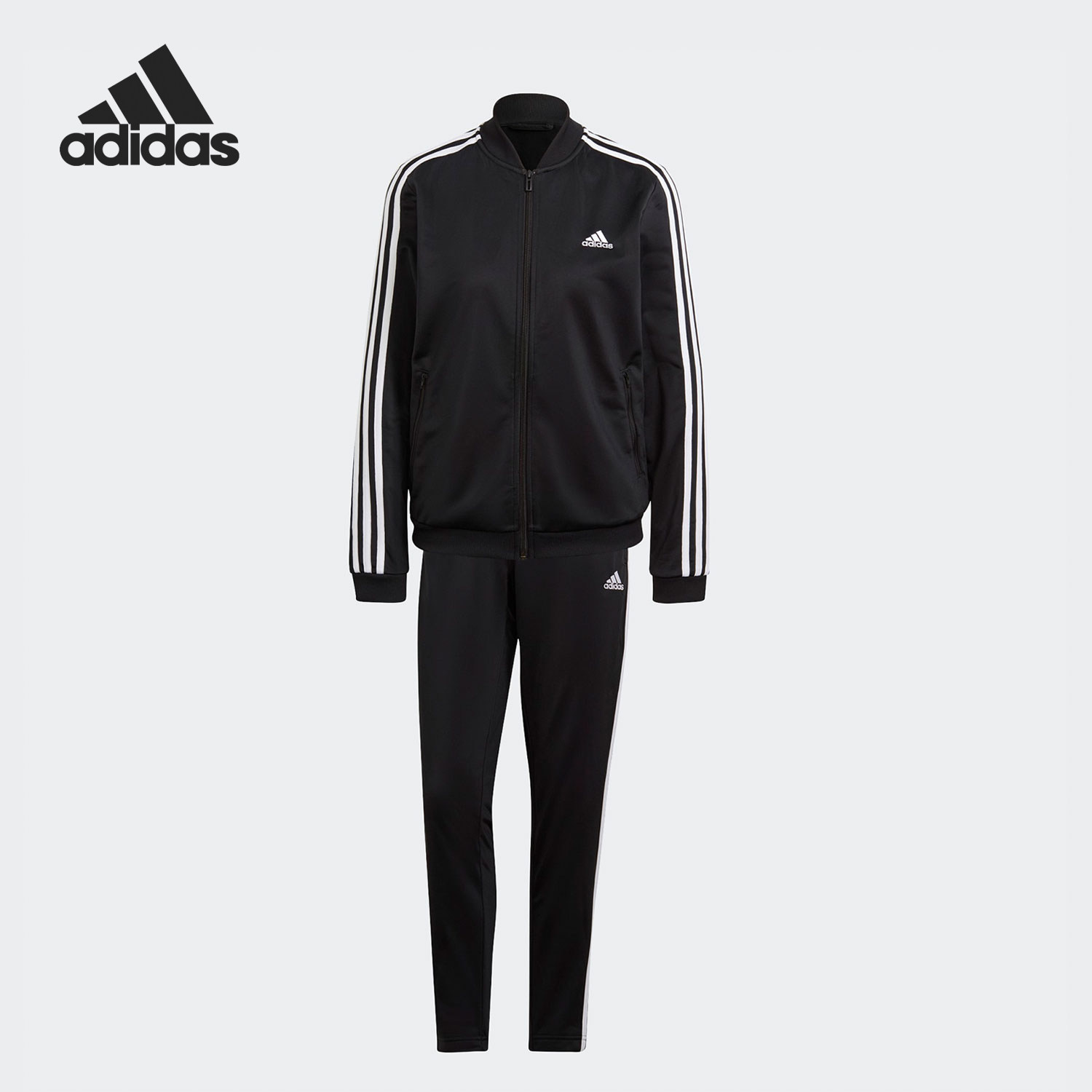 Adidas/阿迪达斯正品 经典三条杠新款黑白色经典运动套装GM5534