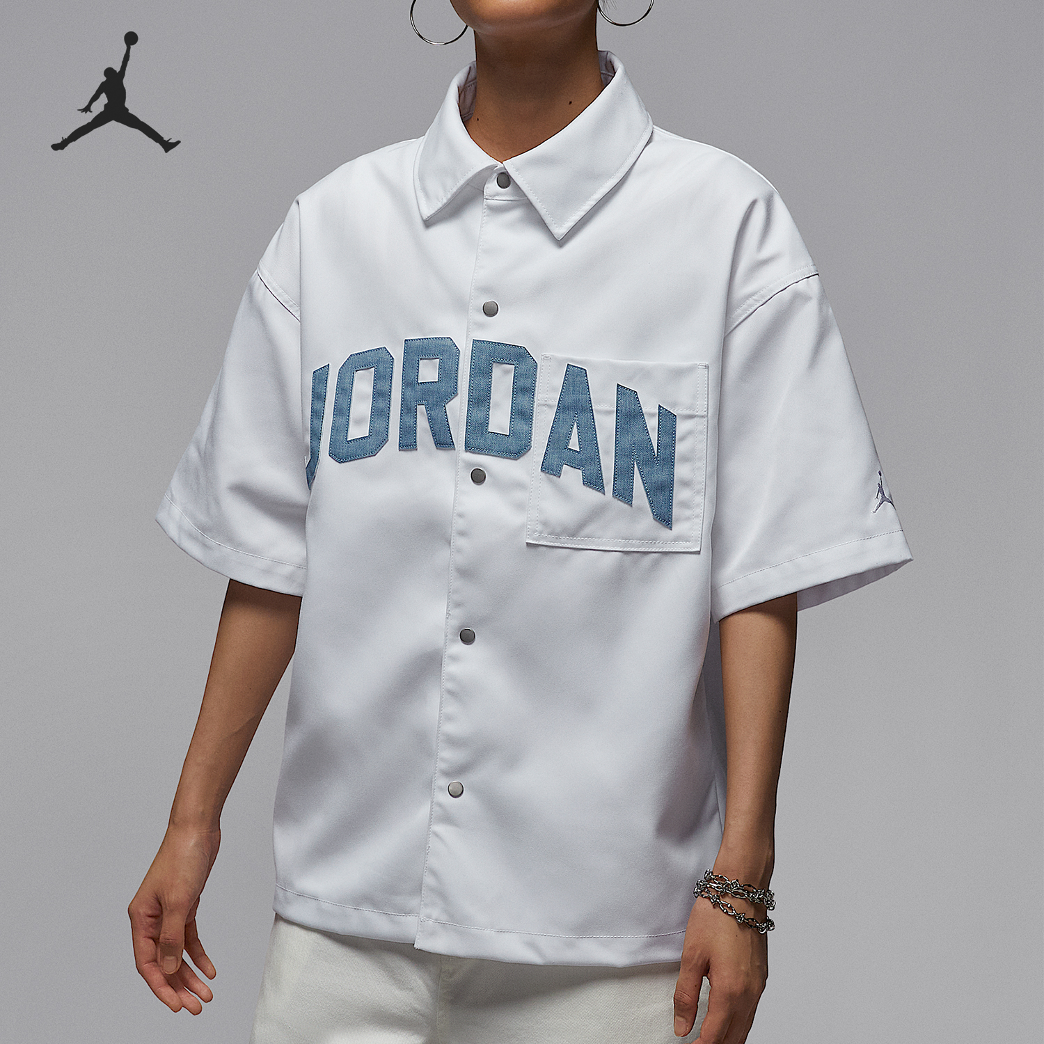 Nike/耐克正品JORDAN女士斜纹耐穿休闲运动衬衫HQ9200-101