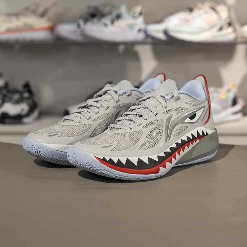 李宁正品音速12男大童系带轻便防滑运动低帮实战篮球鞋YKBV118-3