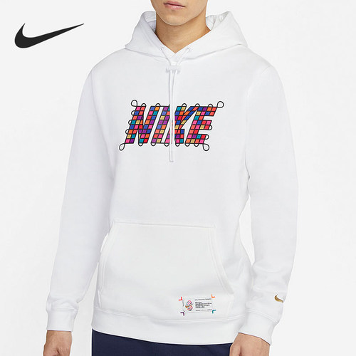 Nike/耐克正品2025冬季款男士连帽套头印花卫衣DH1382-100
