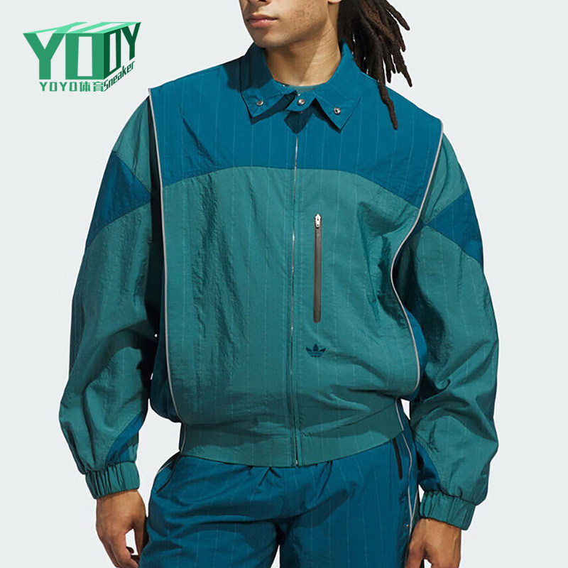 Adidas/阿迪达斯正品三叶草男女时尚潮流经典拉链夹克外套JX6180