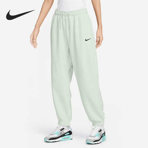 Nike/耐克正品2025女士束脚运动高腰抓绒保暖长裤DV7097-014