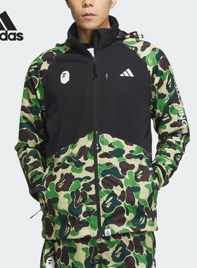 Adidas/阿迪达斯正品JKT G BAPE联名男女抗风夹克外套IQ3679