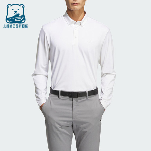 Adidas/阿迪达斯正品2025男士透气套头翻领运动长袖POLO衫JM7115