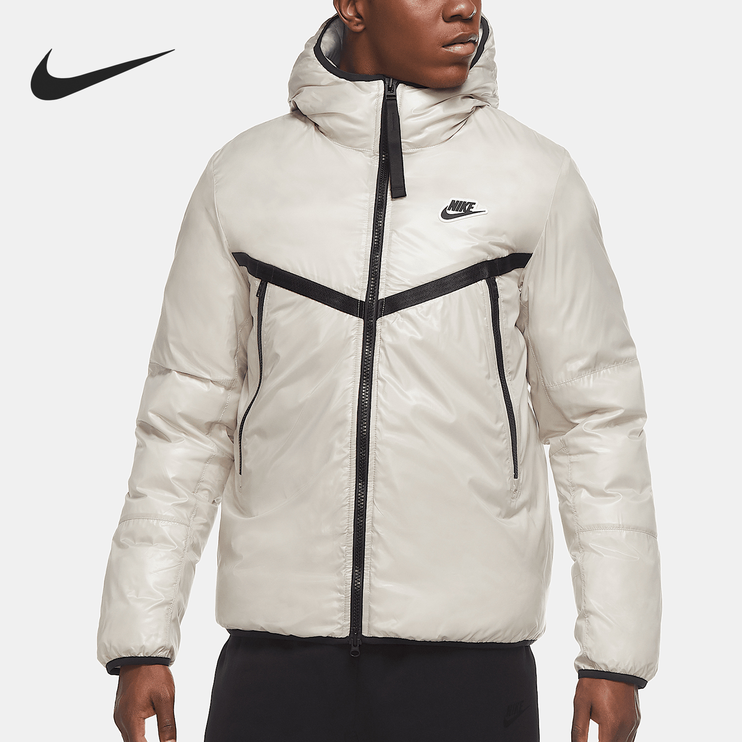 耐克男子连帽保暖运动棉服