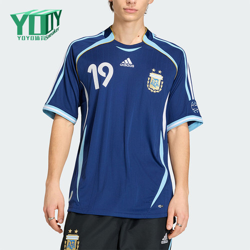 Adidas/阿迪达斯正品夏季男士透气复古足球球衣运动短袖T恤JN3709