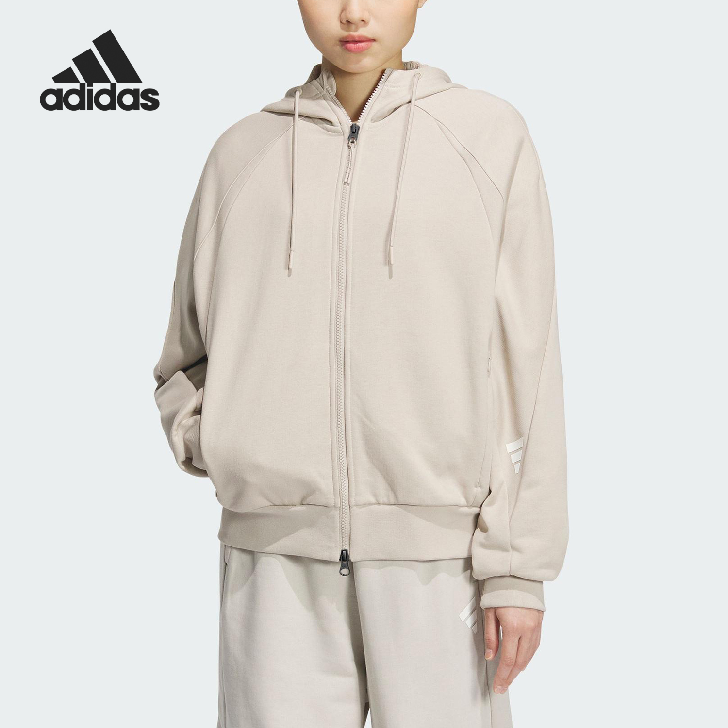 Adidas/阿迪达斯正品FUSTL JKT HOODY女士针织连帽外套JY8068