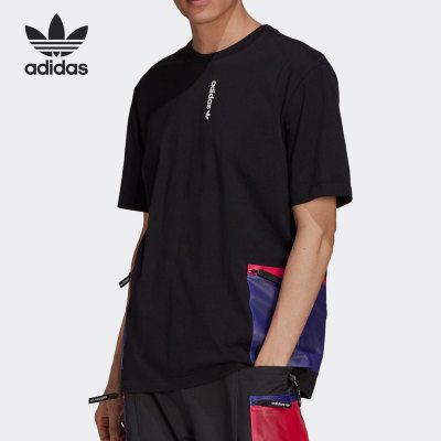 Adidas/阿迪达斯 正品男士攀岩运动透气拼接印花短袖T恤H09355