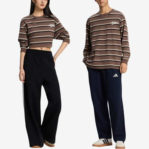 Adidas阿迪达斯正品U STRIPE TEE男女圆领宽松长袖T恤LD8847