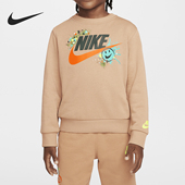 耐克正品 2024新款 小童经典 Nike 印花针织圆领卫衣HQ8266 200