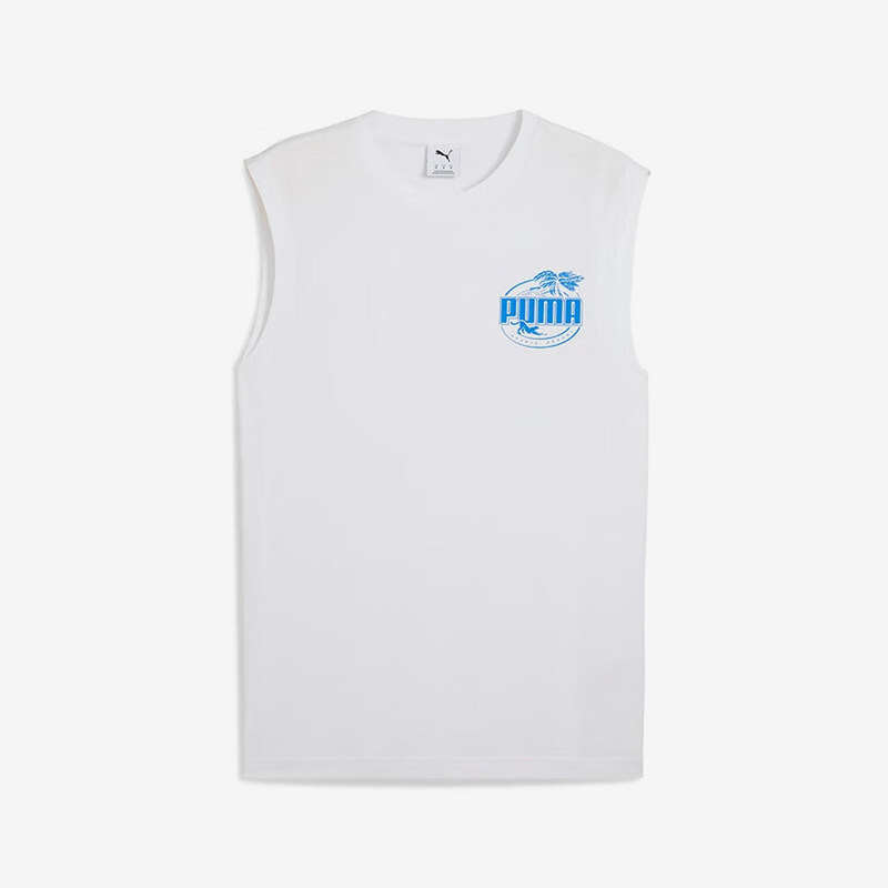 Puma/彪马正品时尚简约圆领套头背心新款经典男白色背心690233-02