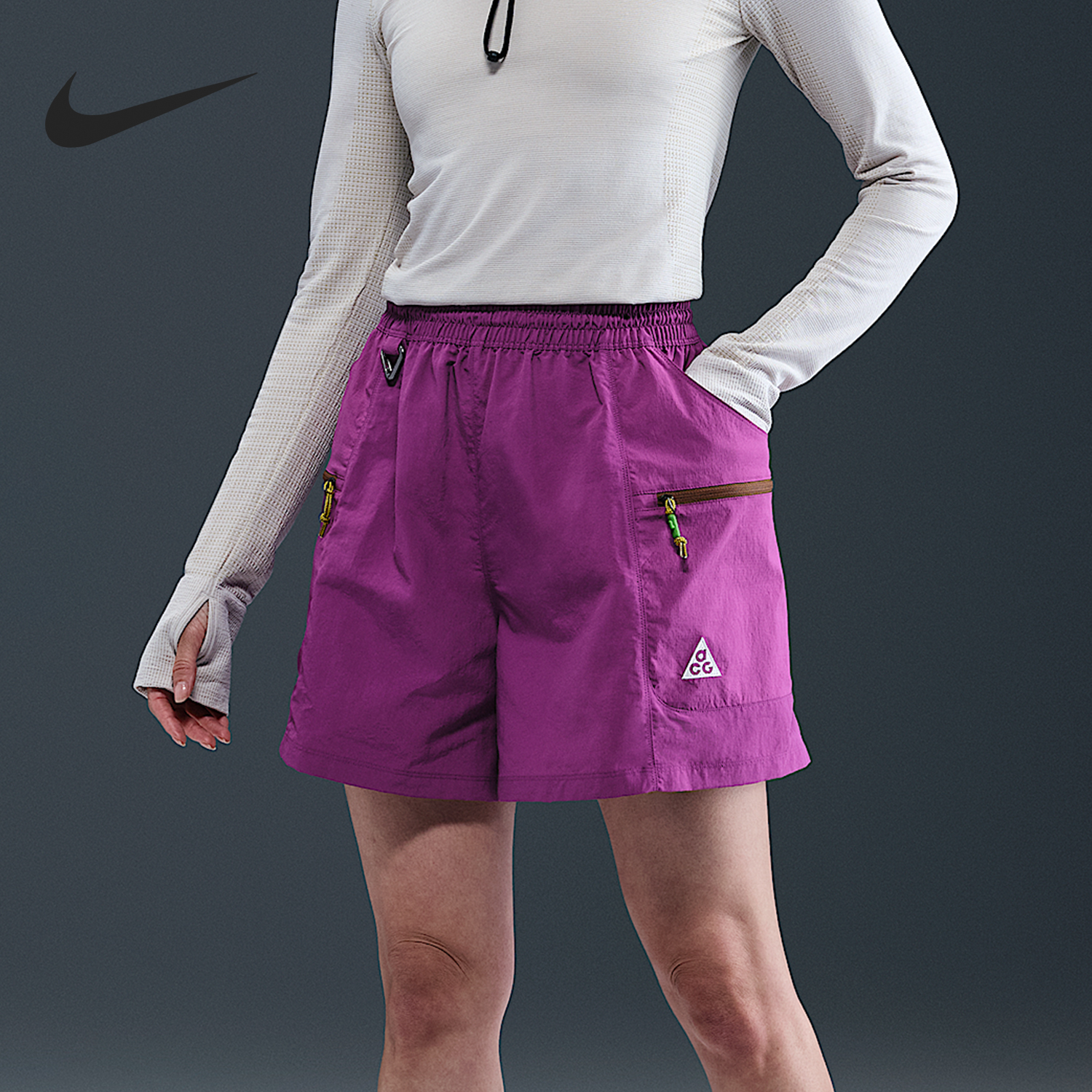 Nike/耐克正品2025夏季款女士宽松透气梭织短裤HV6388-505